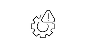 Setting and setup Icon in Outline Style of animated, Transparent Background. option, installation, tools, control video
