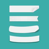 White Paper stickers, labels set with different shadows vector