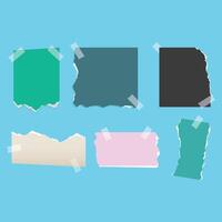 Paper stickers set of different colorfull shapes tags, sticky notes for memo mockup vector