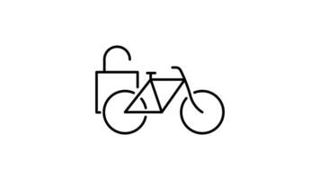 bicycle Icon in Outline Style of animated. Transparent Background video