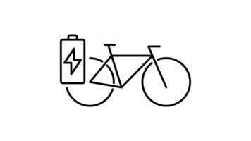 bicycle Icon in Outline Style of animated. Transparent Background video