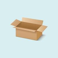 rectangular cardboard open box vector