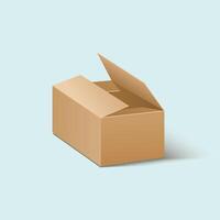 rectangular cardboard box for packing fruits vector