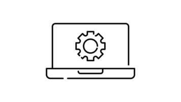 Setting and setup Icon in Outline Style of animated, Transparent Background. option, installation, tools, control video
