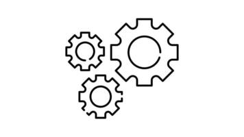 Setting and setup Icon in Outline Style of animated, Transparent Background. option, installation, tools, control video
