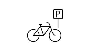 bicycle Icon in Outline Style of animated. Transparent Background video