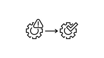 Setting and setup Icon in Outline Style of animated, Transparent Background. option, installation, tools, control video