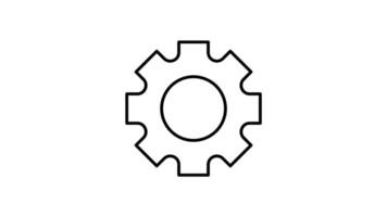 Setting and setup Icon in Outline Style of animated, Transparent Background. option, installation, tools, control video
