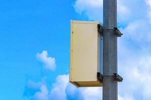 Switch box on the electricity pylon in Mexico. photo