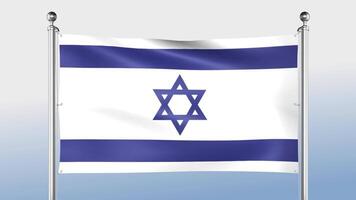 Israel Flag Hangs On The Pole On Both Sides video