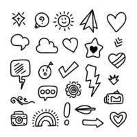 Doodle element set, for concept design. vector