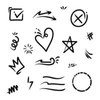 Doodle element set, for concept design. vector