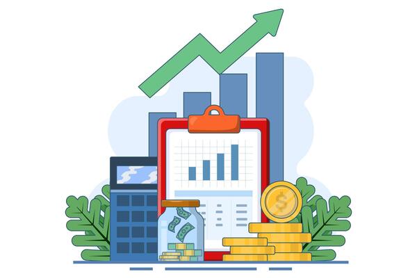 financial empowerment concept. Financial education abstract illustration set. Budgeting skills, investment knowledge metaphor. Flat illustration on background.