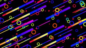 Colorful Pattern With Circles And Lines On Black Background video