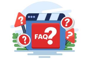 frequently asked questions concept, FAQ when contacting support. User asking question in support chat. reading user manual. contact us, manual, faq, question, answer. flat . vector