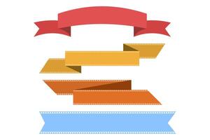 Set of Ribbons, Banners, Badges, ribbons for product labels and logos. Set of flat ribbon templates for label and logo design. Colorful Labels - Design Elements on background. vector