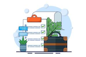 Concept of business planning, target, business workflow, time management, planning, task implementation, teamwork, meeting. Creative design for web, marketing materials, business presentations. vector