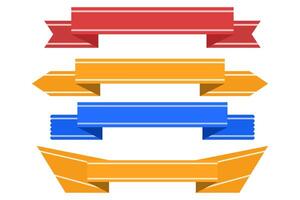 Set of Ribbons, Banners, Badges, ribbons for product labels and logos. Set of flat ribbon templates for label and logo design. Colorful Labels - Design Elements on background. vector