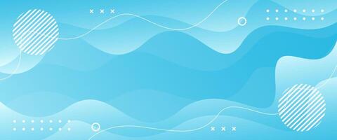 Light blue gradient abstract liquid banner background with geometric shapes. Modern dynamic wallpaper vector