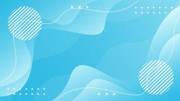 Abstract light blue gradient liquid wavy background with geometric shapes. Modern dynamic wallpaper vector