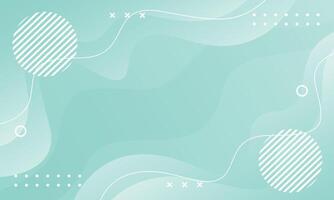 Soft green gradient abstract wave background with geometric shapes. Modern dynamic wallpaper vector