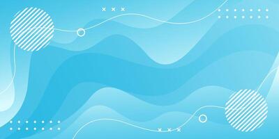 Light blue gradient abstract liquid wave background with geometric shapes. Modern dynamic wallpaper vector