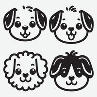 Charming Dog Head Clip Art for Customizable Graphic Solutions vector