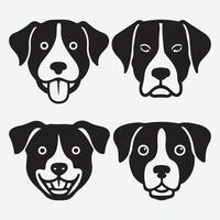 Distinctive Dog Face Silhouettes for Custom Branding Solutions vector