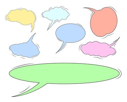 pastel colorful comic speech bubble designs collection vector