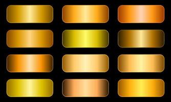realistic gold color gradient collection. EPS 10 . vector