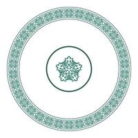 Round Monochrome National Frame With Large Pattern In Center, Workpiece For Design vector