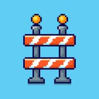 Pixel art Traffic barricade game asset design vector