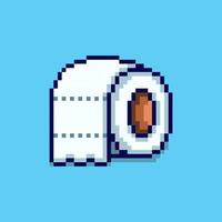Pixel art toilet paper roll game asset design vector