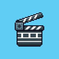 Pixel art Clapper board game asset design vector