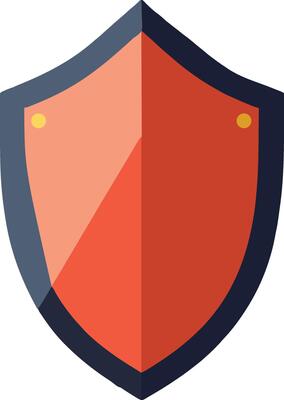 Red Security Shield Icon for Business Protection and Risk Management