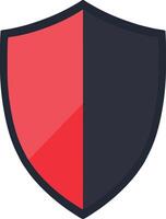 Security Shield Icon in Red and Black Representing Business Protection and Compliance vector