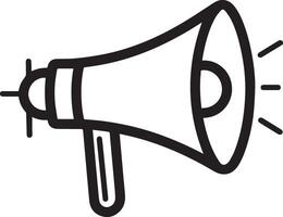 Black Outline Megaphone Icon for Branding Communication and Public Relations Design Projects vector