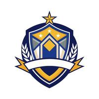 a shield with a star on it vector