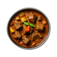 Spicy Mutton Curry Isolated on a Transparent Background. Mutton Curry Isolated on a Transparent Background png