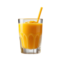Fresh Mango Juice Smoothie in a Glass, Isolated on Transparent png