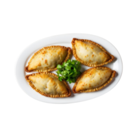 Crispy Fried Empanadas with Juicy Minced Beef, Isolated on Transparent Background png