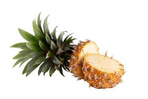 Pineapple slices with leaves isolated on a white background photo