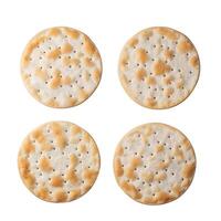 Sweet round cookies, baked to perfection, isolated on a white background photo
