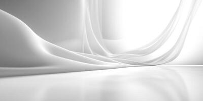 White Drapery Swirling in a Minimalist Setting photo