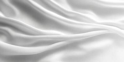White Fabric Draped With Soft Curves and Subtle Texture photo