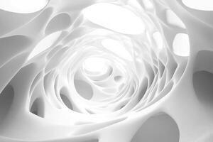 Abstract White Structure with Interconnected Curved Forms photo
