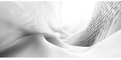 Abstract White Geometric Structure with Curved Lines and Holes photo