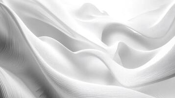 Abstract White Fabric Texture with Wavy Lines and Curves photo