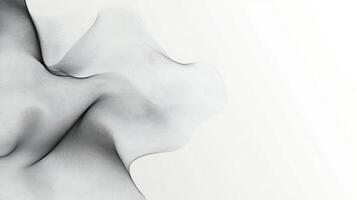 Abstract grayscale image of thin, wavy lines on a white background photo
