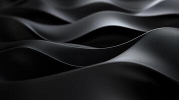 Abstract Black Wavy Texture with Subtle Light Reflection photo